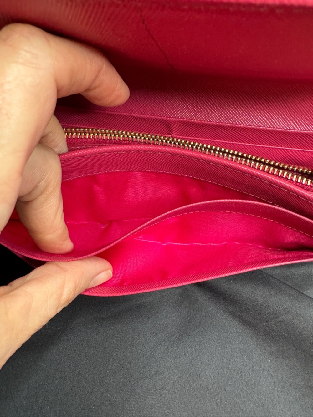 Prada Pink Saffiano Fiocco Continental Bow with Gold Logo Wallet - Picture 13 of 16